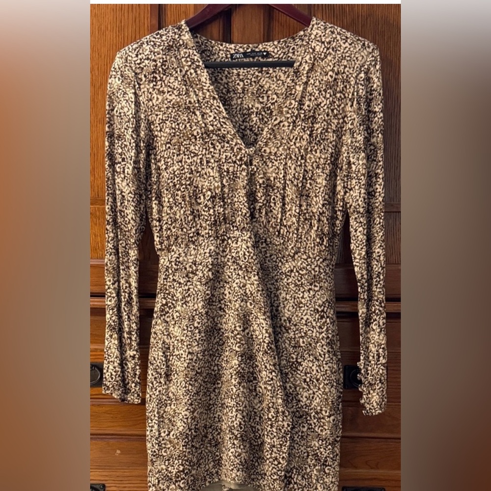 Zara Animal Leopard Print Mini Wrap Dress Surplice Tik Tok Favorite French Inspo